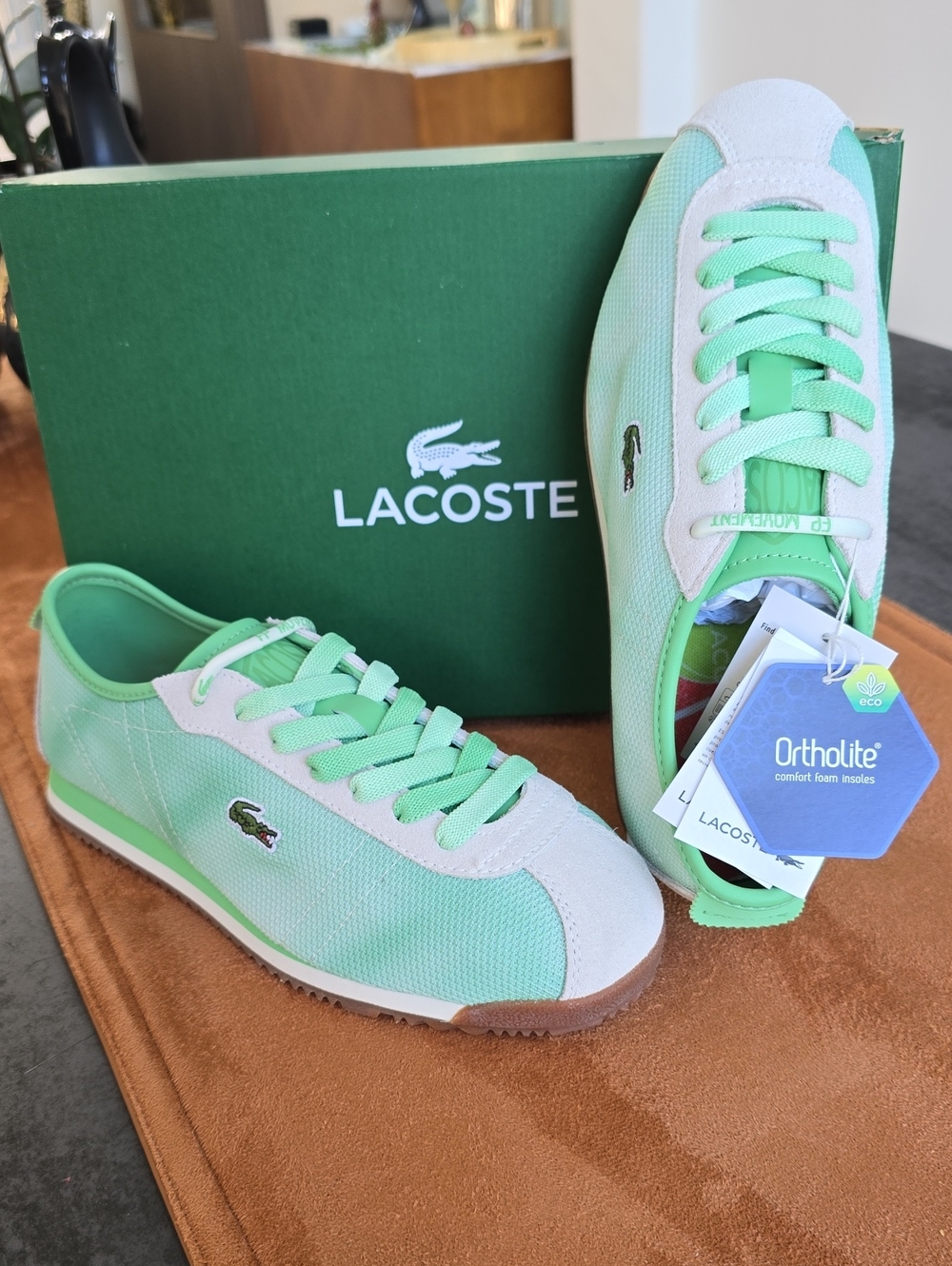 Lacoste Mint/White Low-Profile Women's Sneakers